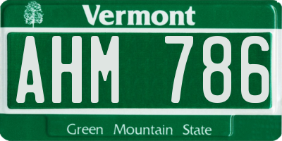 VT license plate AHM786