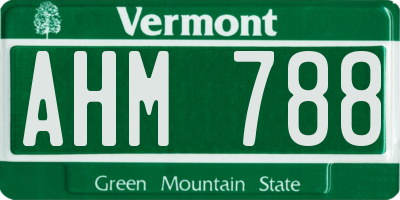 VT license plate AHM788