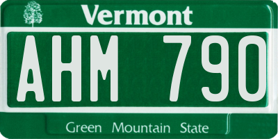 VT license plate AHM790