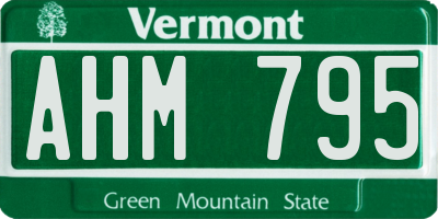 VT license plate AHM795