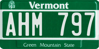 VT license plate AHM797