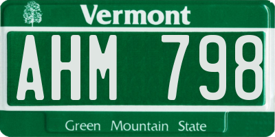 VT license plate AHM798