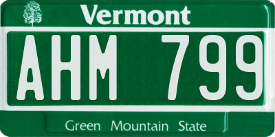 VT license plate AHM799
