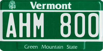 VT license plate AHM800