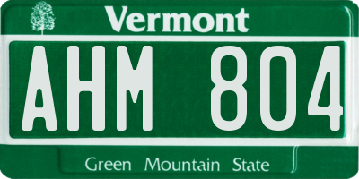 VT license plate AHM804