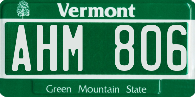 VT license plate AHM806