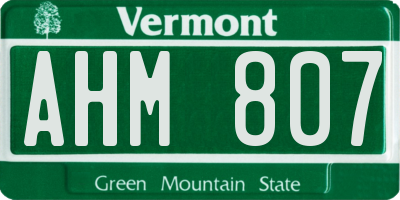 VT license plate AHM807