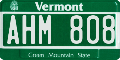 VT license plate AHM808
