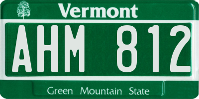VT license plate AHM812