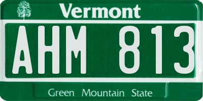 VT license plate AHM813
