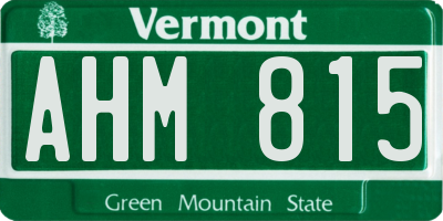 VT license plate AHM815