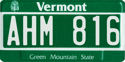 VT license plate AHM816