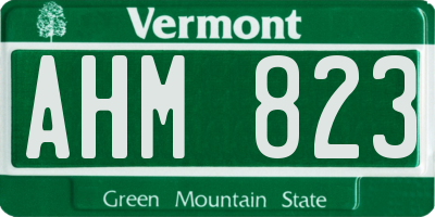VT license plate AHM823