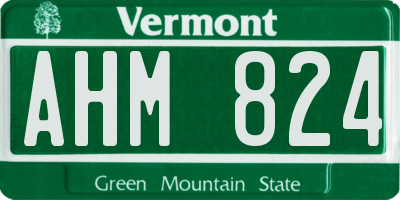 VT license plate AHM824