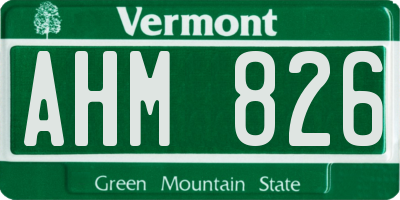 VT license plate AHM826
