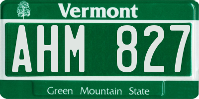 VT license plate AHM827