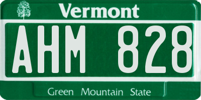 VT license plate AHM828