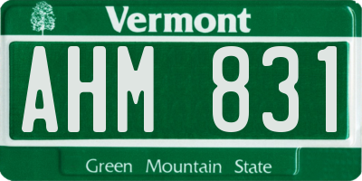 VT license plate AHM831