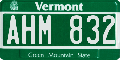 VT license plate AHM832