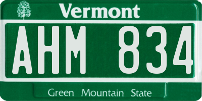 VT license plate AHM834