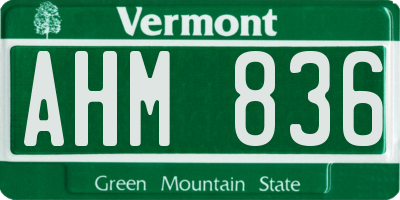 VT license plate AHM836