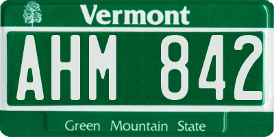 VT license plate AHM842