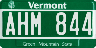 VT license plate AHM844