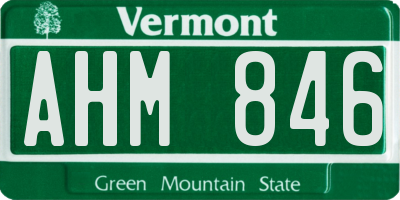 VT license plate AHM846