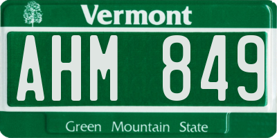 VT license plate AHM849