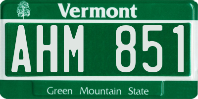 VT license plate AHM851