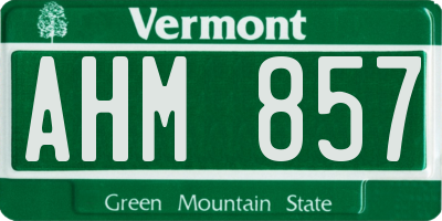 VT license plate AHM857