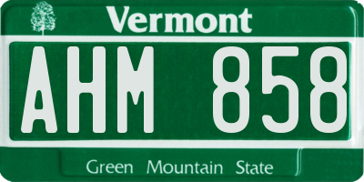 VT license plate AHM858