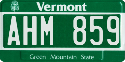 VT license plate AHM859