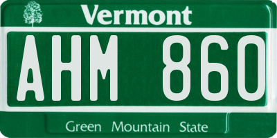 VT license plate AHM860