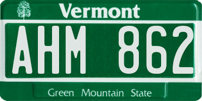VT license plate AHM862