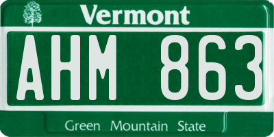 VT license plate AHM863