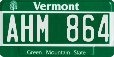 VT license plate AHM864