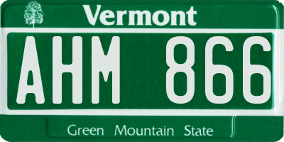 VT license plate AHM866