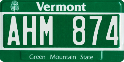 VT license plate AHM874