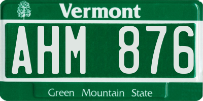 VT license plate AHM876
