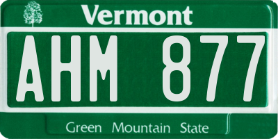 VT license plate AHM877