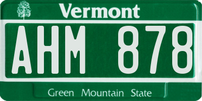 VT license plate AHM878