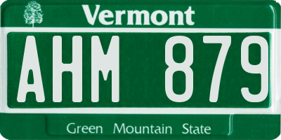 VT license plate AHM879