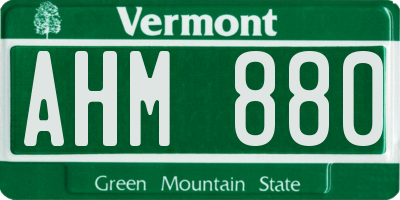 VT license plate AHM880