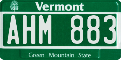 VT license plate AHM883