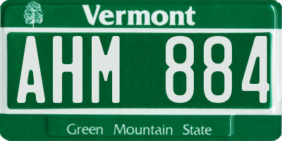 VT license plate AHM884
