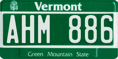 VT license plate AHM886