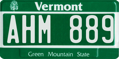 VT license plate AHM889
