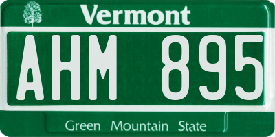 VT license plate AHM895