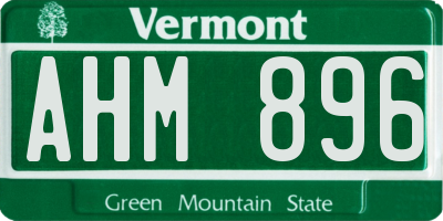 VT license plate AHM896